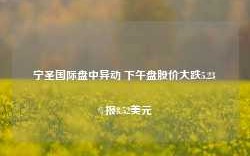 宁圣国际盘中异动 下午盘股价大跌5.23%报8.52美元