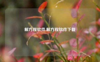 解方程软件,解方程软件下载