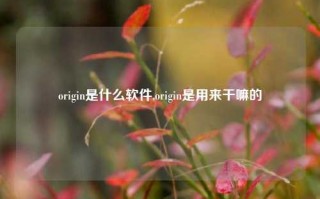 origin是什么软件,origin是用来干嘛的