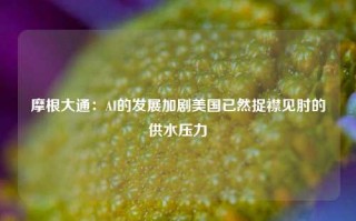 摩根大通：AI的发展加剧美国已然捉襟见肘的供水压力