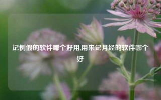 记例假的软件哪个好用,用来记月经的软件哪个好