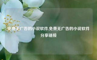 免费无广告的小说软件,免费无广告的小说软件分享链接