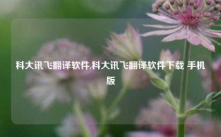 科大讯飞翻译软件,科大讯飞翻译软件下载 手机版