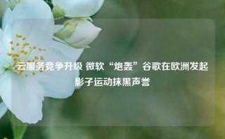 云服务竞争升级 微软“炮轰”谷歌在欧洲发起影子运动抹黑声誉