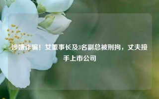 涉嫌诈骗！女董事长及3名副总被刑拘，丈夫接手上市公司