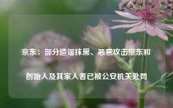 京东：部分造谣抹黑、恶意攻击京东和创始人及其家人者已被公安机关处罚