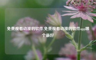 免费观看动漫的软件,免费观看动漫的软件app哪个最好