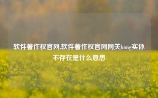 软件著作权官网,软件著作权官网网关kong实体不存在是什么意思