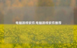 电脑游戏软件,电脑游戏软件推荐