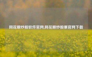 同花顺炒股软件官网,同花顺炒股票官网下载