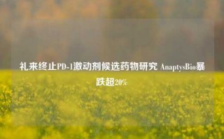 礼来终止PD-1激动剂候选药物研究 AnaptysBio暴跌超20%