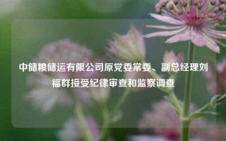 中储粮储运有限公司原党委常委、副总经理刘福群接受纪律审查和监察调查