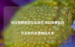 可以加微信的交友软件,可以加微信的交友软件免费网站大全