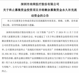 尚荣医疗７亿多元募投项目“变脸”：拟终止建了6年的高端医疗耗材产业化项目 因募资使用问题受到深交所问询