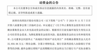 尚荣医疗７亿多元募投项目“变脸”：拟终止建了6年的高端医疗耗材产业化项目 因募资使用问题受到深交所问询