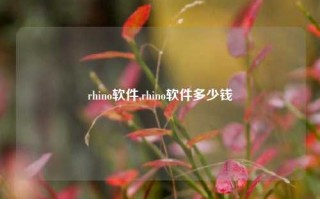 rhino软件,rhino软件多少钱