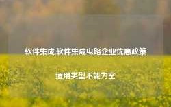 软件集成,软件集成电路企业优惠政策适用类型不能为空