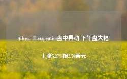 Aileron Therapeutics盘中异动 下午盘大幅上涨5.27%报2.70美元