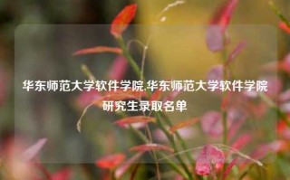 华东师范大学软件学院,华东师范大学软件学院研究生录取名单