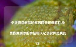 免费恢复删除的微信聊天记录软件,免费恢复删除的微信聊天记录软件是真的吗