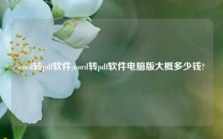 word转pdf软件,word转pdf软件电脑版大概多少钱?