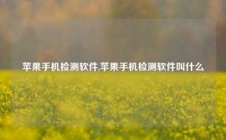 苹果手机检测软件,苹果手机检测软件叫什么