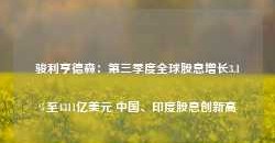 骏利亨德森：第三季度全球股息增长3.1%至4311亿美元 中国、印度股息创新高