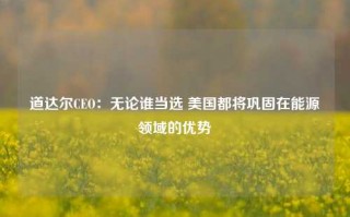 道达尔CEO：无论谁当选 美国都将巩固在能源领域的优势