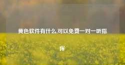 黄色软件有什么,可以免费一对一听指挥