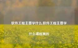 软件工程主要学什么,软件工程主要学什么课程简历