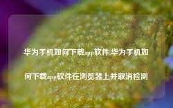 华为手机如何下载app软件,华为手机如何下载app软件在浏览器上并取消检测