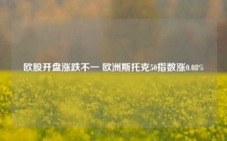 欧股开盘涨跌不一 欧洲斯托克50指数涨0.08%