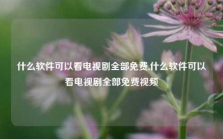 什么软件可以看电视剧全部免费,什么软件可以看电视剧全部免费视频