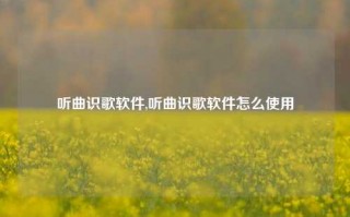 听曲识歌软件,听曲识歌软件怎么使用