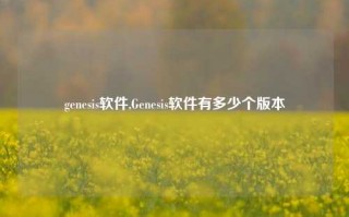 genesis软件,Genesis软件有多少个版本