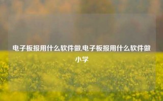 电子板报用什么软件做,电子板报用什么软件做小学