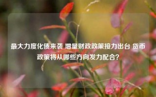 最大力度化债来袭 增量财政政策接力出台 货币政策将从哪些方向发力配合？