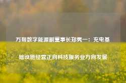 万帮数字能源副董事长郑隽一：充电基础设施经营正向科技服务业方向发展-第1张图片-国津软件-十年只做一个产品!IT--系统,B--系统,IT--,ITIL！